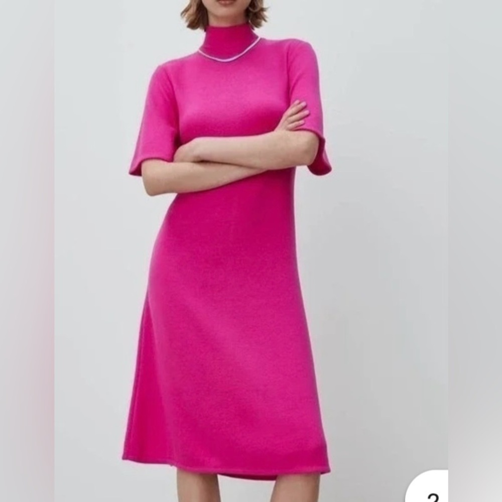 Zara Vibrant Pink Midi Dress